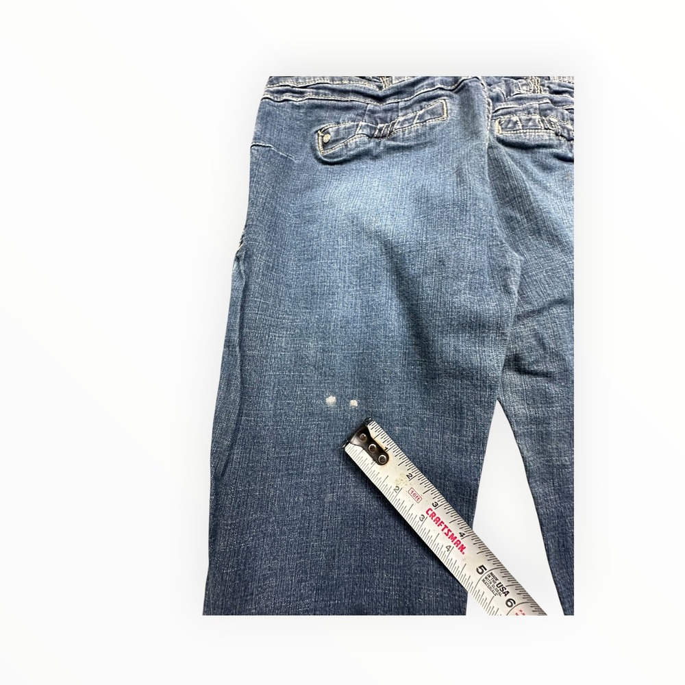 I&M Jeans Denim Womens 11 Blue Low Rise Bootcut Triple Button Y2K IM23125 - Picture 10 of 14